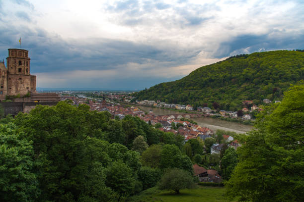 Heidelberg sunset from the hill , Baden, Germany