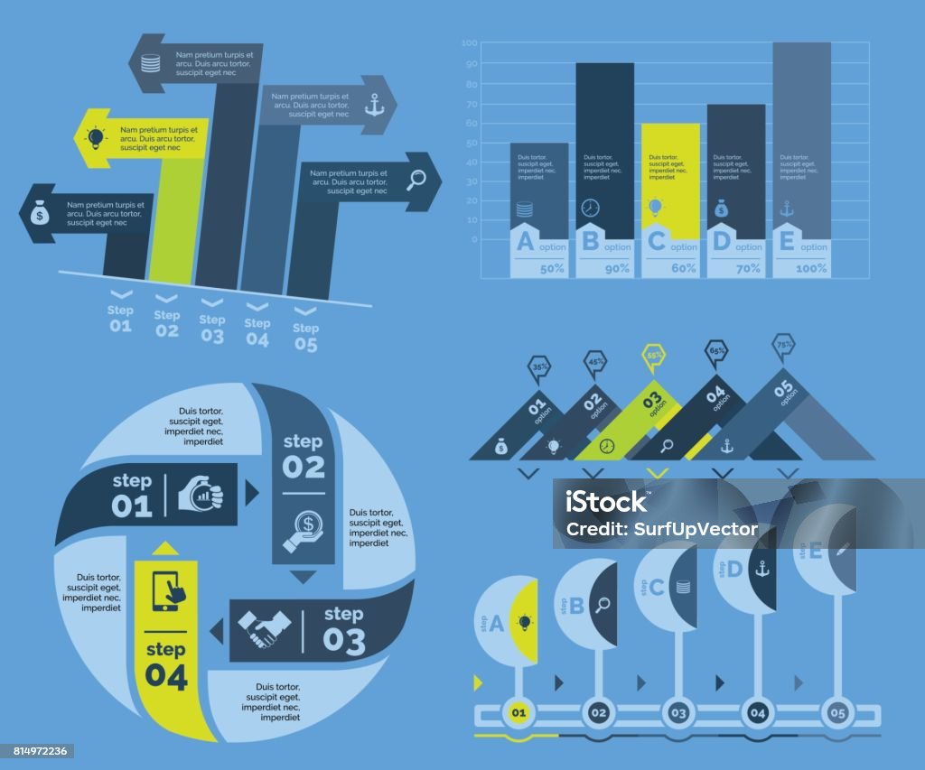 Plan Graph Layout Five Planning Charts Templates Set Stock Illustration - Download Image ...