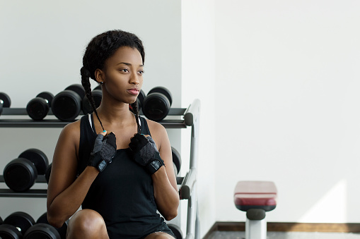 Young African Female With Braided Hairstyle Sitting In A Gym Stock Photo - Download Image Now - iStock Young African Female With Braided Hairstyle Sitting In A Gym Stock Photo - Download Image Now - iStock
