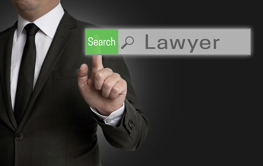 Lawyer browser is operated by businessman concept