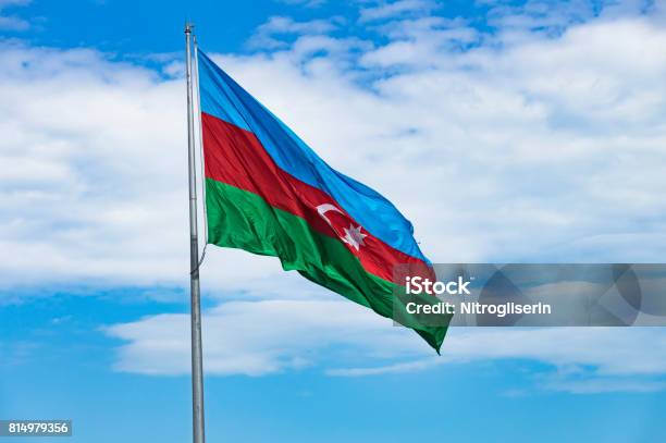 Azerbaijan Flag Stock Photo - Download Image Now - Azerbaijan Flag, Azerbaijan, Cloud - Sky