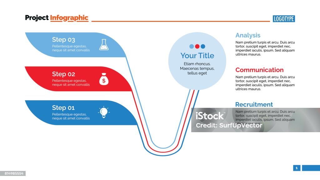 Three Topic Template Three Options And Title Slide Template Stock Illustration - Download ...