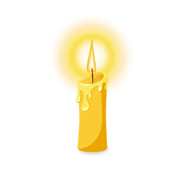 Photo of Vector illustration of a burning candle.