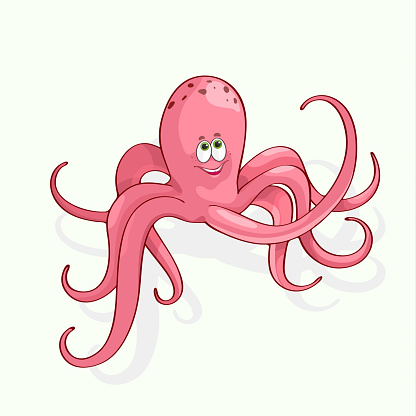 Fun vector illustration of an octopus. EPS10