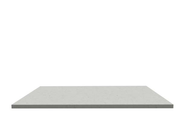 istock Empty top of limestone table or counter isolated on white background. For product display 814993436
