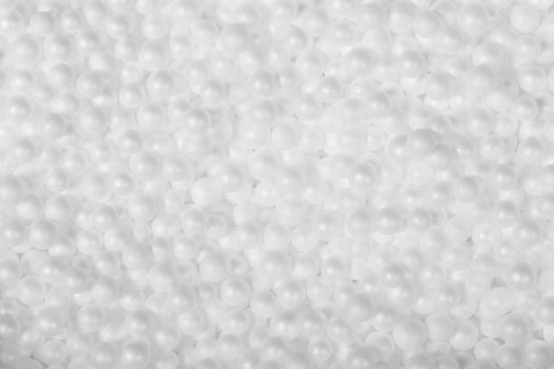 White styrofoam balls background. stock photo
