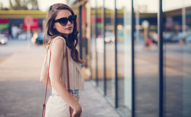 Hipster girl doing some shopping