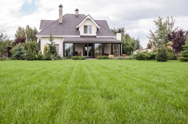 istock Private house with a garden in a rural area under sky 815001034