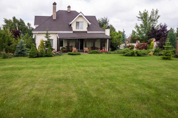 istock Private house with a garden in a rural area under sky 815003902
