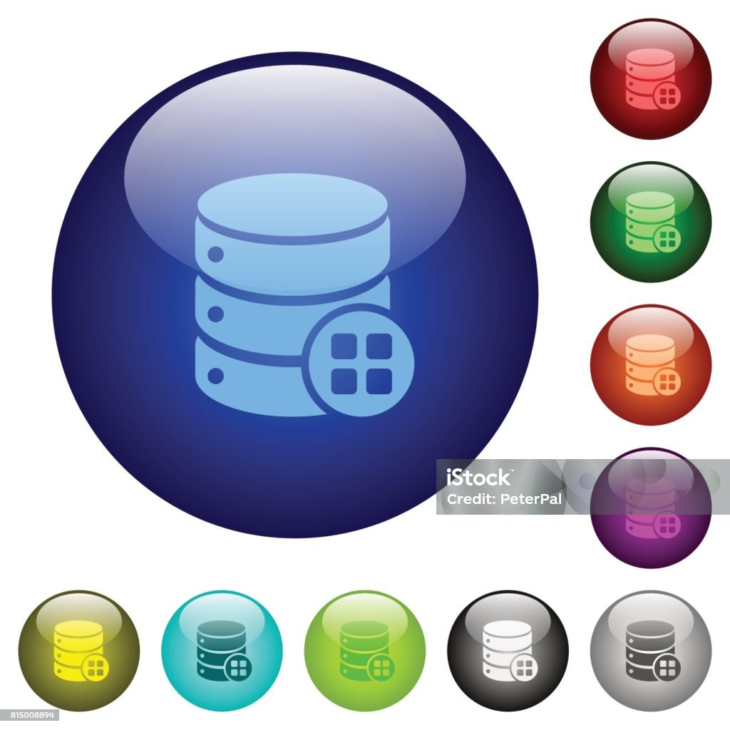 Database Modules Color Glass Buttons Stock Illustration - Download ...