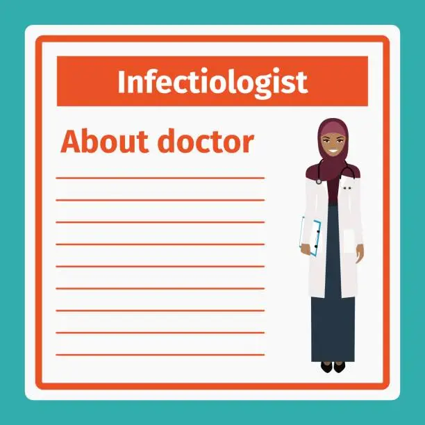 Vector illustration of Medical notes about infectiologist