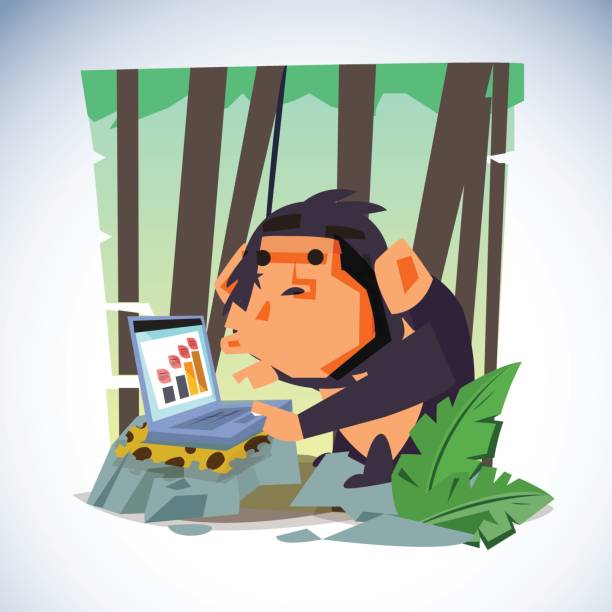 Chimp Computer Nerd 140+ Chimp Computer Stock Illustrations, Royalty-Free Vector Graphics ...
