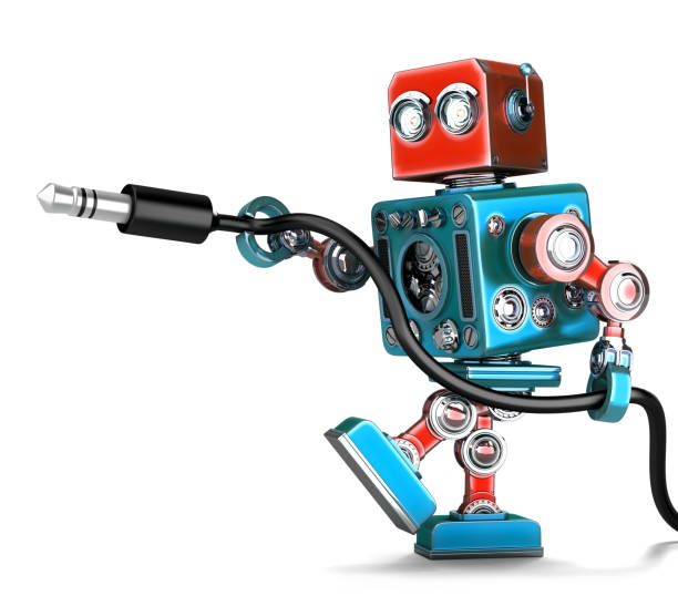 istock Retro Robot with stereo audio jack. Isolated. Contains clipping path 815027810