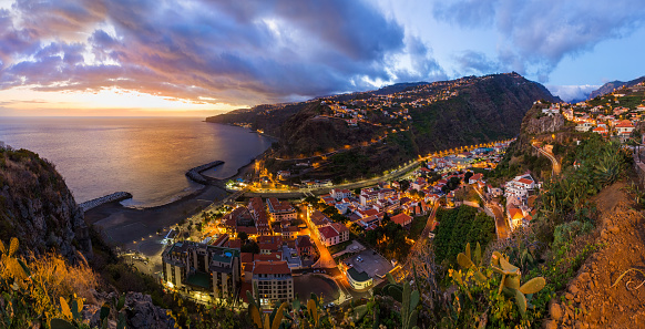 Town Ribeira Brava in Madeira Portugal - travel background