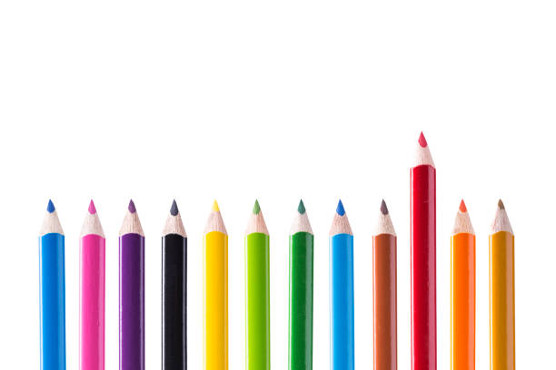 istock Twelve pencils on white background. Red main. Copyrighted 815031846