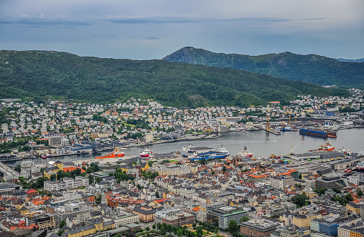 Beautiful landscape and view of Bergen, Norway
