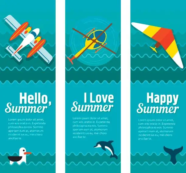 Vector illustration of Travel and vacation vector banners