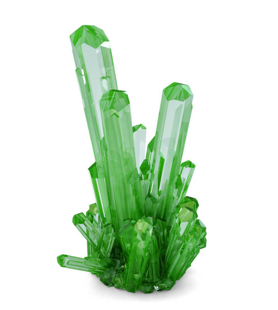 Emerald crystals. Isolated. Contains clipping path Emerald crystals. Isolated over white. Contains clipping path stalagmite stock pictures, royalty-free photos & images