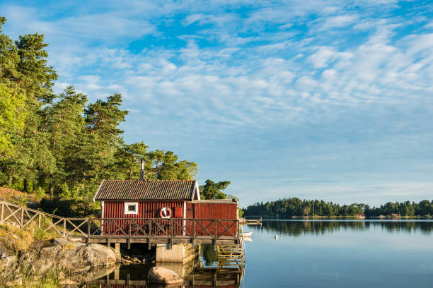 Archipelago on the Baltic Sea coast in Sweden stock photo