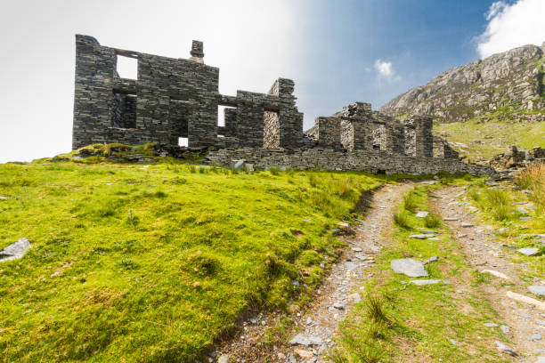 istock Cwmorthin Barracks, ruined slate building 815055700