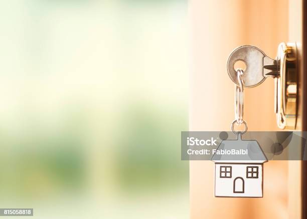 Front Door With House Keys Stock Photo - Download Image Now - House Key, Key, Front Door