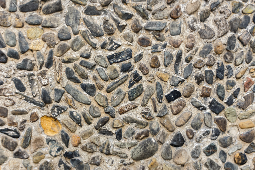 Stone or cobblestone old wall background texture surface