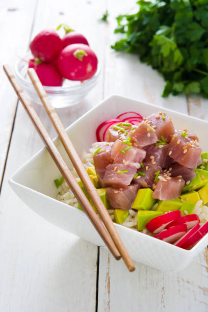 istock Hawaiian tuna poke bowl 815062600