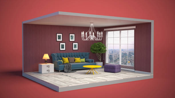 istock Interior living room. 3d illustration 815062808