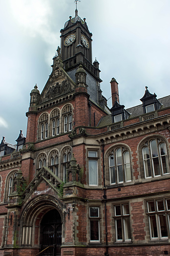 Magistrates Court in York. The building is an ornate red brick Victorian structure.