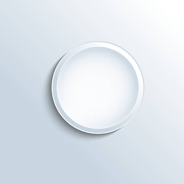 White concave button vector White concave button vector concave stock illustrations