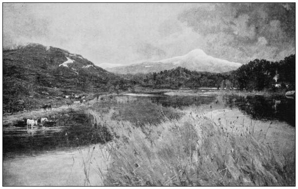 istock Antique photo of paintings: Landscape 815078790