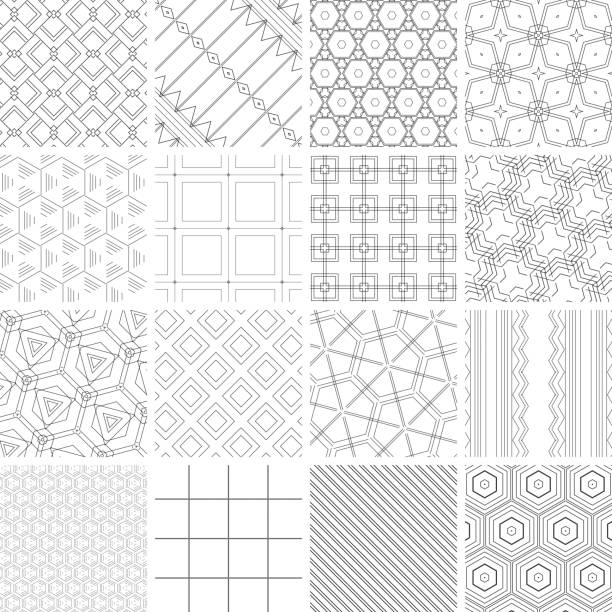 ilustrações de stock, clip art, desenhos animados e ícones de seamless pattern collection - wallpaper pattern pattern diamond shaped checked