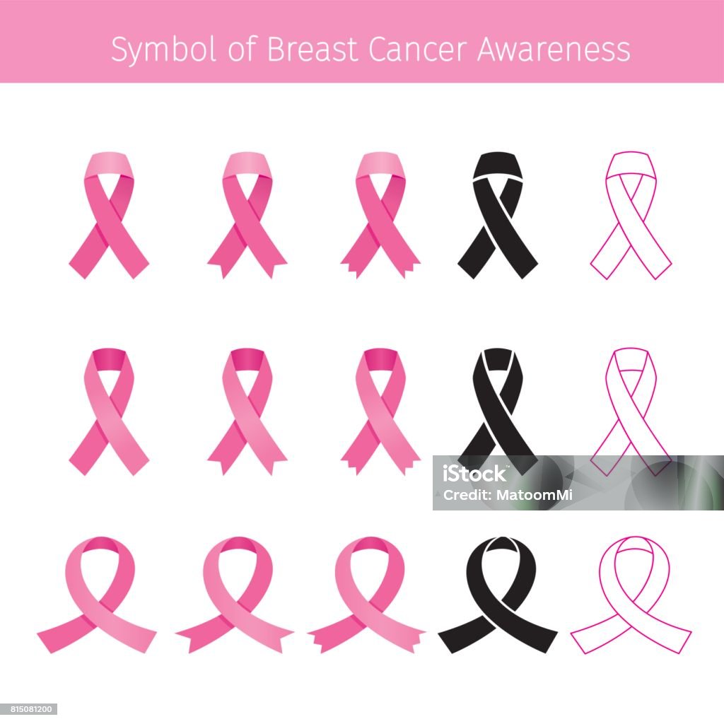 Pink Ribbon, Symbol Breast Cancer Awareness Mammary, Boob, Body, Organs, Physical, Sickness, Health Social Awareness Symbol stock vector