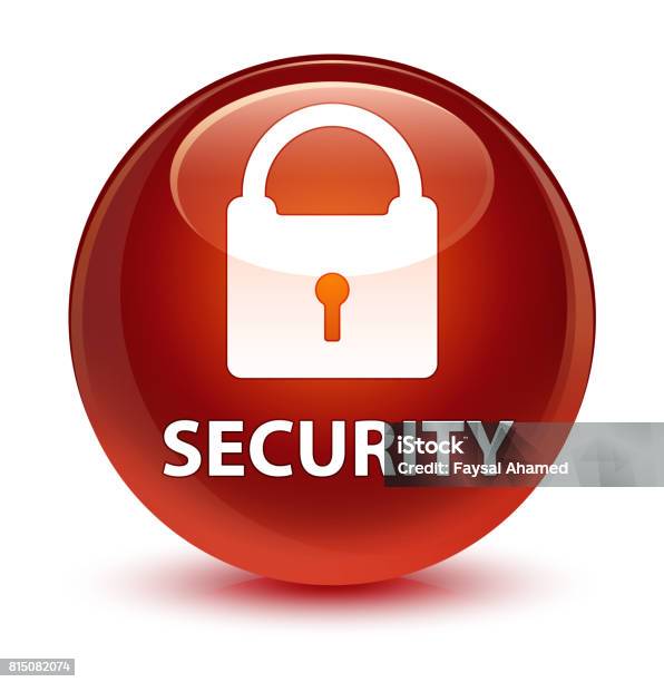 Random Security Button Security Glassy Brown Round Button Stock Illustration - Download Image ...