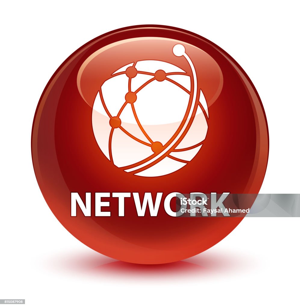 Network Rounded Icon Network Glassy Brown Round Button Stock Illustration - Download Image ...