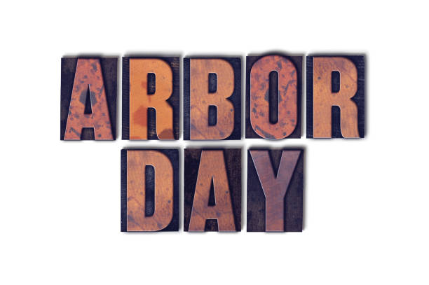 istock Arbor Day Concept Isolated Letterpress Word 815103706