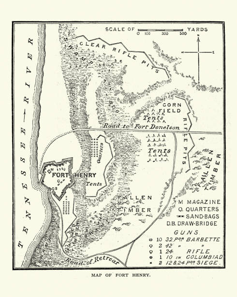 istock American Civil War,  Map of Fort Henry, Tennessee 815104402