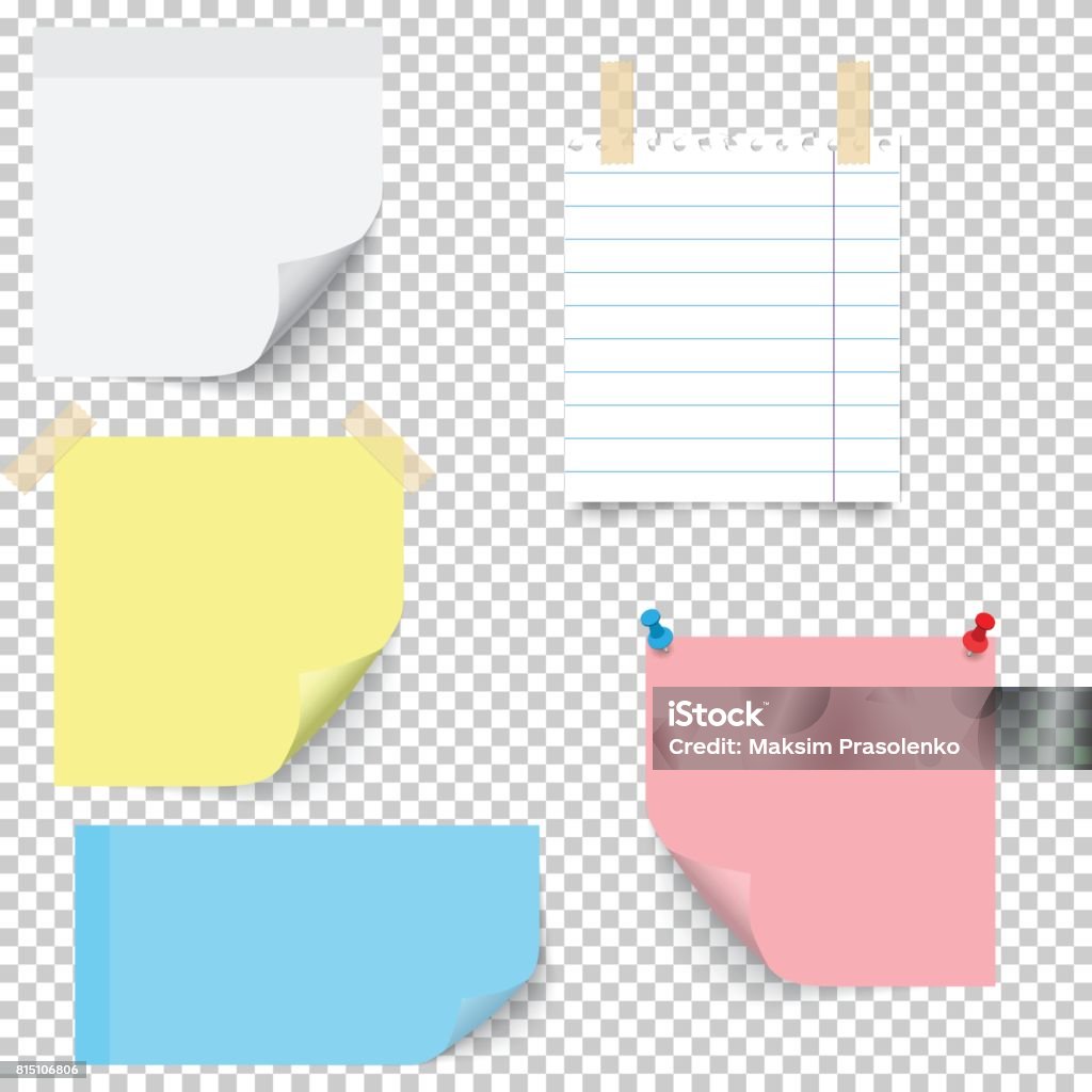 Stick Note Typeable Set Of Different Types Stick Note Stock Illustration - Download Image ...