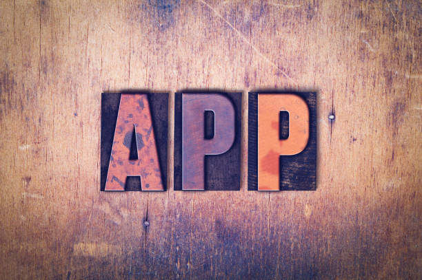 istock App Theme Letterpress Word on Wood Background 815107920