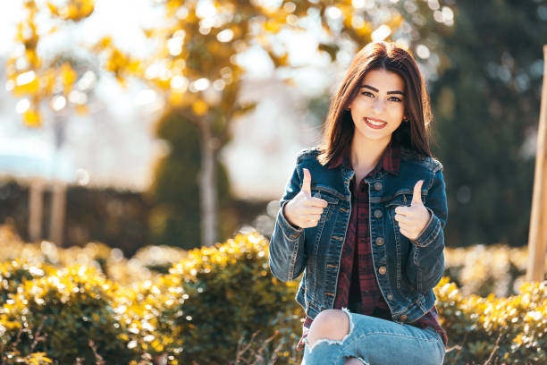 istock The girl is sitting the park 815111750