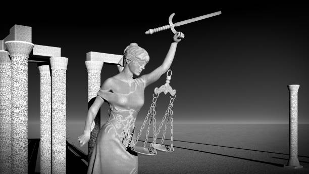 istock Broken lady of justice 3d rendering 815123266