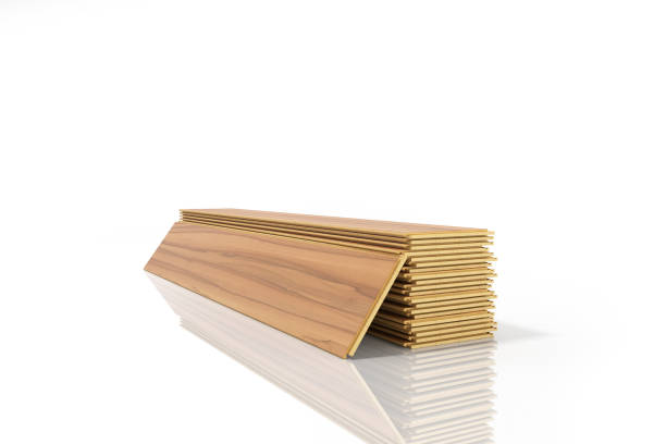 istock Set of wooden laminated construction planks isolated on white background 815127336