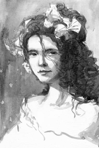 istock black and white woman watercolor portrait 815146034