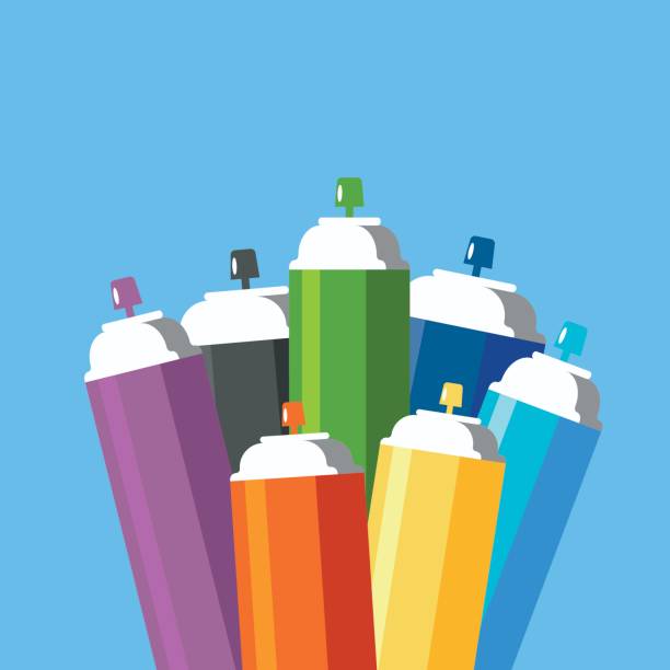 Cans Of Spray Paint Set Flat Style Vector Illustration Stock Illustration -  Download Image Now - iStock