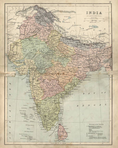 istock Antique damaged map of India 19th Century 815166780