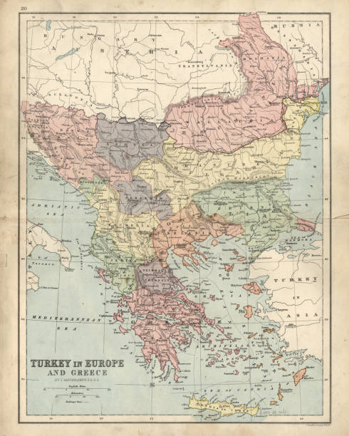 istock Antique map of Greece and Turkey in Europe 19th Century 815166962