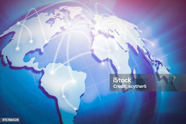 Globalization In The World Stock Photo - Download Image Now - Blue, Globe - Navigational Equipment, Planet Earth