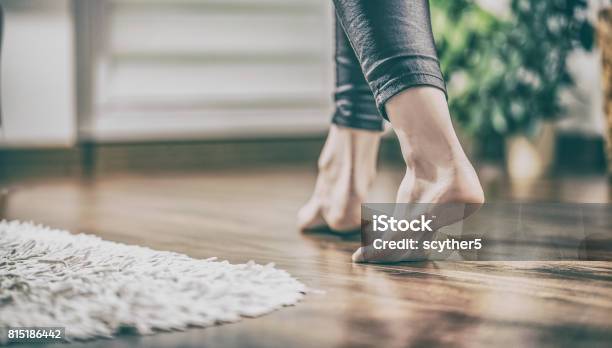 Warm Floor The Concept Of Floor Heating And Wooden Panels Stock Photo - Download Image Now