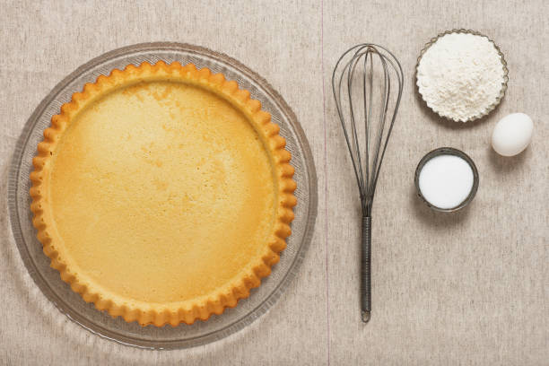 istock Homemade sweet flan case with ingredients. 815186538