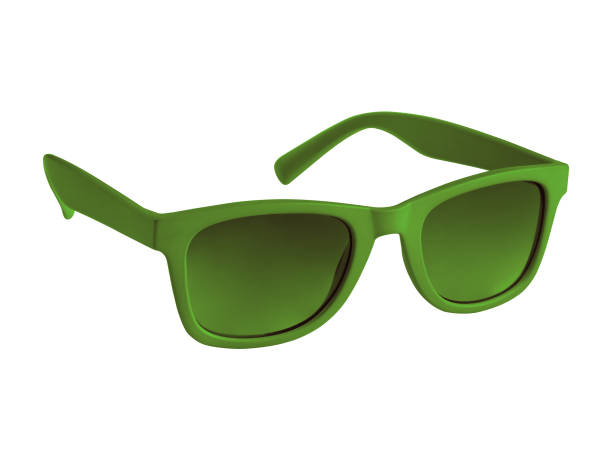 istock Green sunglasses isolated on white 815196080